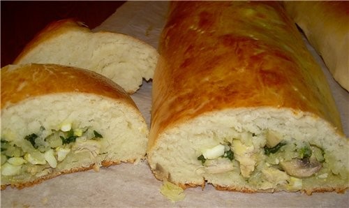Рулет с грибами, шпинатом и курицей Очень вкусный, нежный рулет - 4