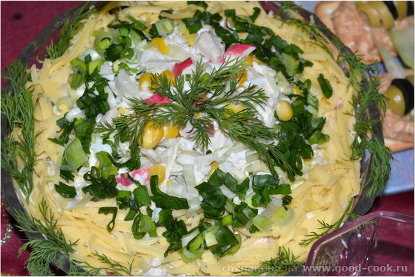 СОЧНЫЙ САЛАТ С КРАБОВЫМ МЯСОМ