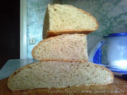 Вот такой получился хлеб на закваске Закваска ржаная хмелевая, мука пшеничная 1 сорта, вода, соль - 2