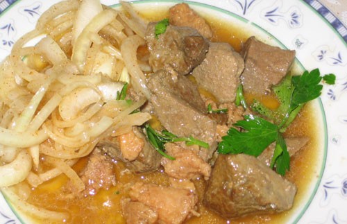 Думба джигар (Печенка с курдючным салом) Печенку промыть, удалить пленку, вырезать желчные протоки - 3