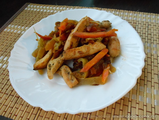 куриное филе с овощами