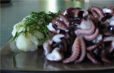 Octopus alla La Risacca Мой вариант рецепта и фото оригинал эдесь 500-700 гр