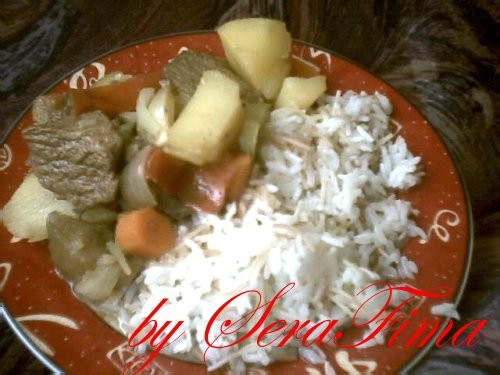 меню вчера-сегодня: Сание худар - а попросту Тушеное мясо с овощами Шоколадное мороженое со сливкам...