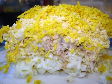 салат "МИМОЗА С ТУНЦОМ" 1 банка тунца, 30-50гр