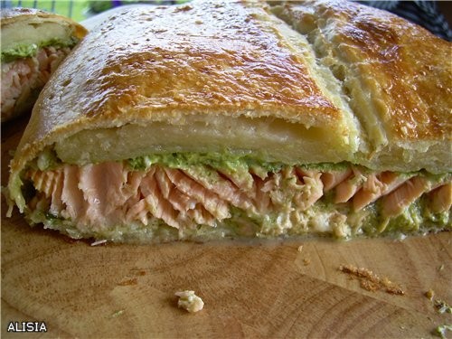 Clafoutis с Лососем,Лимоном, Укропом и Кабачком - 3