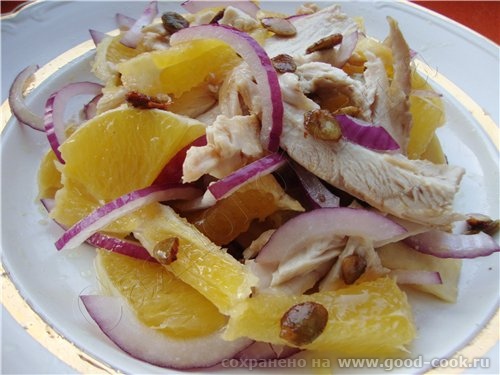 Немножно продолжу с курицей 5/100 Рецепты из курицы Салат из курицы, апельсин и тыквеных семечек фи... - 2