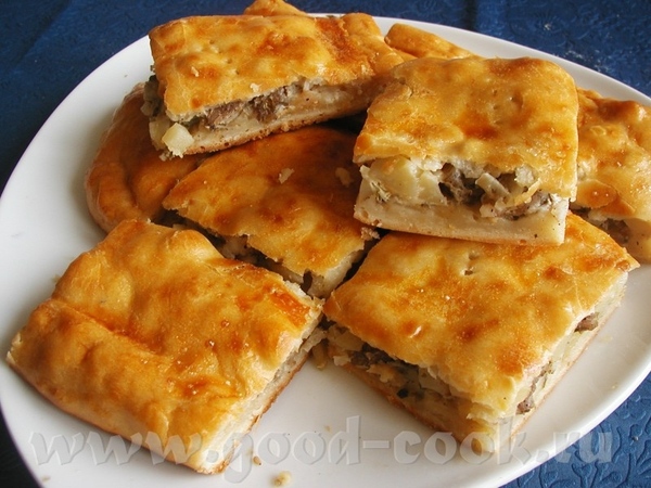 пирог с мясом и картошкой рецептом когда-то поделилась моя подруга Тесто: 0,5 литра кислого кефира...