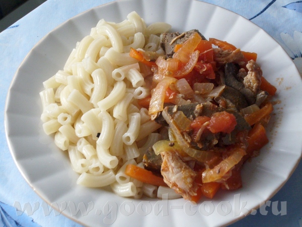 Скромно, но вкусно Куриная печень с овощами и рожками И как всегда выпечка из Хрущевского теста