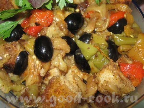 САЛАТ ИЗ ЗАПЕЧЕНОГО ПЕРЦА Очень вкусный необычный салатик из запеченного перца, оливок, кусочков по...