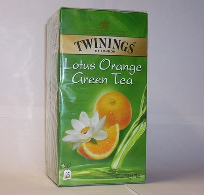Чай мне нравится зеленый чай Twinings с апельсином и лотосом, очень нежный, освежающий цитрусовый в...