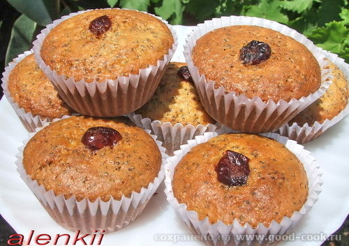 Маффины с маком,клюквой и яблоками Оль,спасибо большое