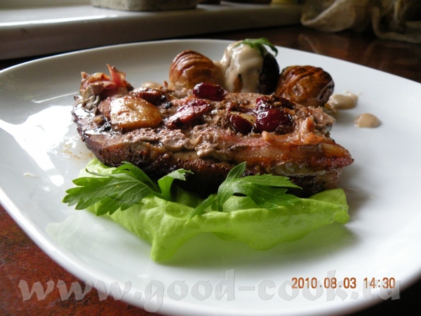 СВИННАЯ ШЕЙКА С КЛЮКВОЙ И ЧЕСНОКОМ Потребуется мясо свин - 6