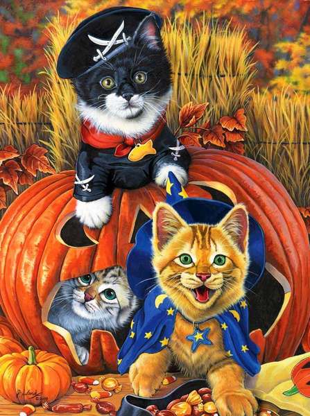 Jenny Newland. alloween kittens