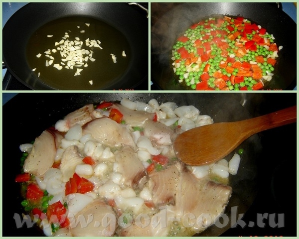 Paella de mariscos y pescado sepia (каракатица) -300 г (я использовала только часть каракатицы - 7