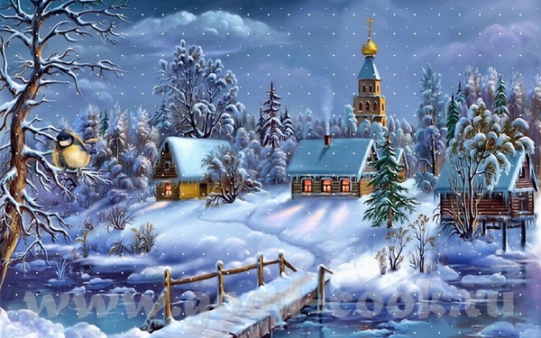 На мой взгляд очень хороший пейзажик зимний и с церквушкой