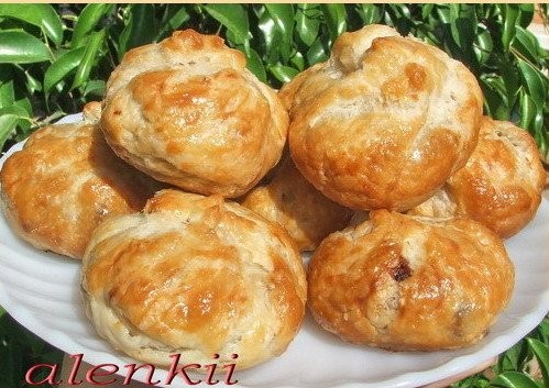 САМСА ПЕЧЁНАЯ С КУРИНОЙ ПЕЧЕНЬЮ И ГРИБАМИ Рецепт