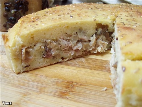 Быстрый пирог с курицей и грибами - 2