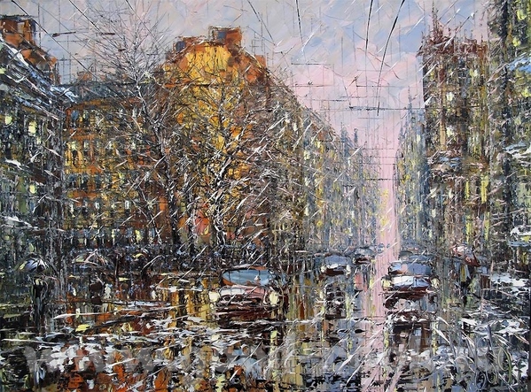 Очень хорошая идея, красиво и интересно Посмотрите какая интересная зима у художника Дмитрия Кустан... - 2