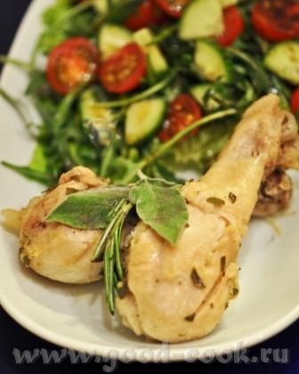 Куриные голени с шалфеем и розмарином 6-8 куриных голеней 1 ст л мелкорубленных листьев свежего шал...