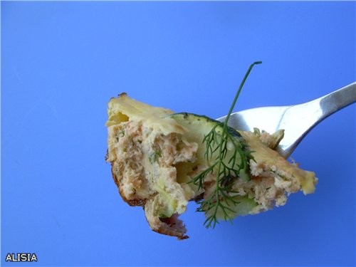 Clafoutis с Лососем,Лимоном, Укропом и Кабачком - 2