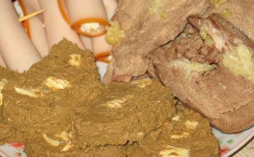 Паштетный рулет Печеночный паштет с орехами - 2