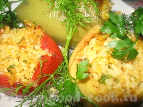 ЗАПЕЧЕНЫЕ ОВОЩИ , ФАРШИРОВАННЫЕ КУС- КУСОМ Вкусное, сытное и, я бы сказала, диетическое блюдо с оли...