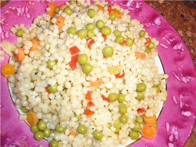 Сегодня вам на обед я принесла: КУС КУС (птитим) С ОВОЩАМИ Время переваривания - 6 часов (из-за пар...