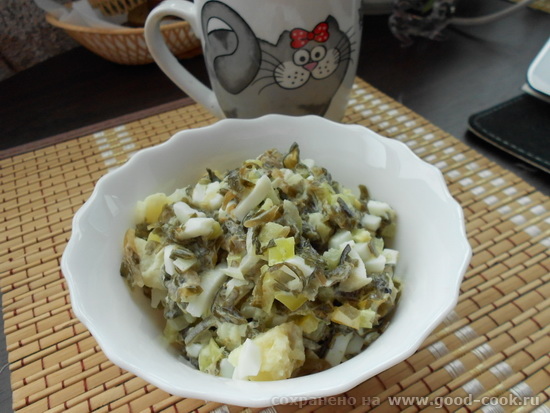 морская капуста с яйцом, болгарским перцем и вареным картофелем
