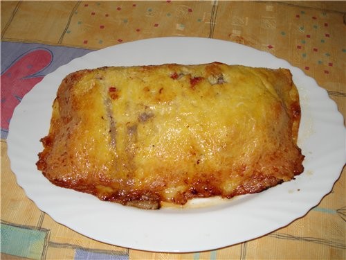 Девочки незнала куда поставить можно сюда, сегодня делала вот такое мясо в "шубе", рецепт с передач...