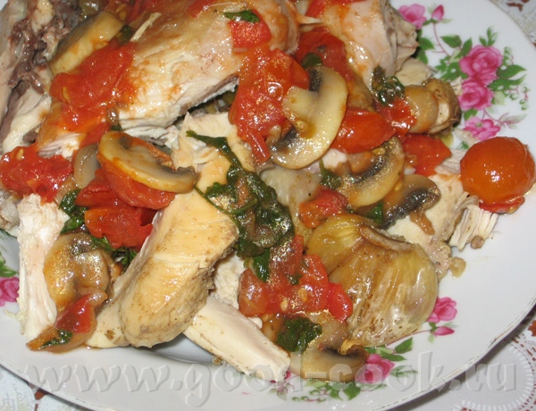 Курица с сушеными помидорами и грибами от Зоя Сушенные помидоры внезапно закончились, пришлось вмес...