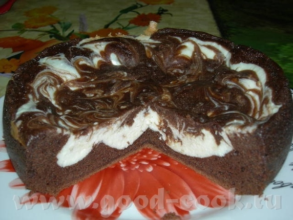 Шоколадно-творожный мраморный пирог Шоколадное тесто 100 г слив