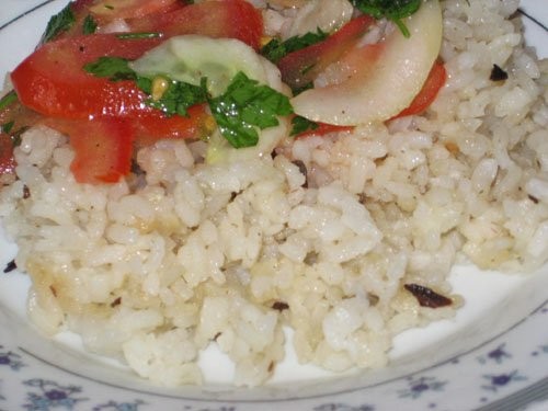 Грибной рис Очень быстрый вкусный рецепт риса, чистой воды импровизация - 2