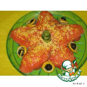 "Морская звезда" по-королевски От nikulj Невероятно вкусный салат из морепродуктов и рыбы
