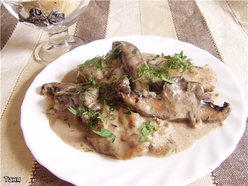 большое спасибо улетает к за куринное мясо с портобелло в сливках