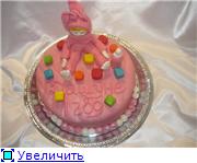торт розовый зайчик