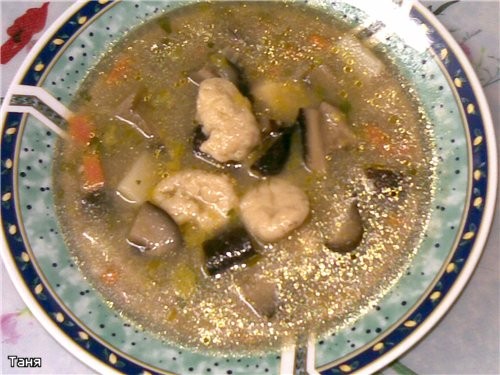 Суп грибной с перловой крупой Суп-шурпа с бараниной Суп с шиитаке и катрофельными клецками Зеленый... - 3