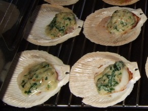 Spinach and mustard scallops/ Гребешки под соусом из шпината и горчицы рецепт здесь И еще хочу прор...