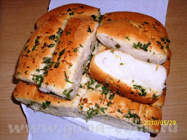 Хлебцы с чесноком и зеленью *12 ч