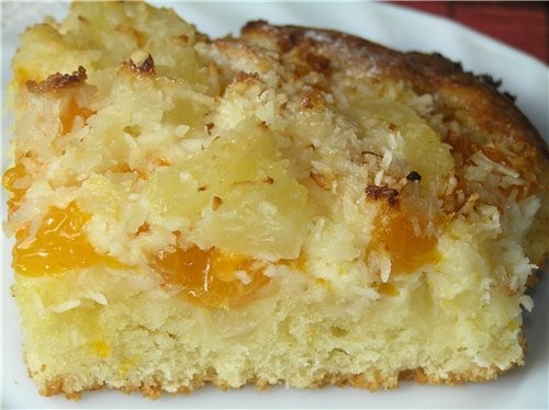 Пирог с ананасами и мандаринами