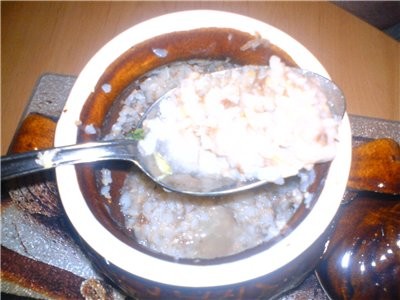 Делала горшочки по рецепту описанному КАША С МЯСОМ В ГОРШОЧКЕ 500г мяса, 18 ст