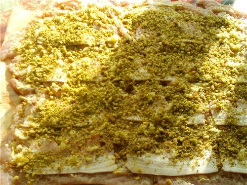 Рулет из филе индейки с сыром и копченой грудинкой 500гр филе индейки,нарезать на пласты 5см 200гр... - 2