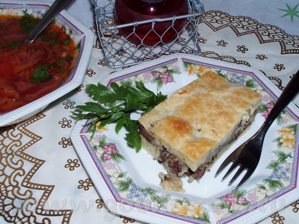 Пирог с картошкой и сердечками Тесто: 200 г маргарина 250 г сметаны 2 яйца 1 ч
