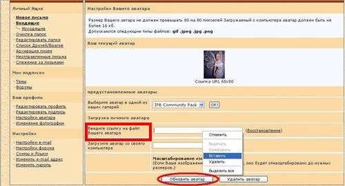 Введите ссылку на файл Вашего аватара - 6