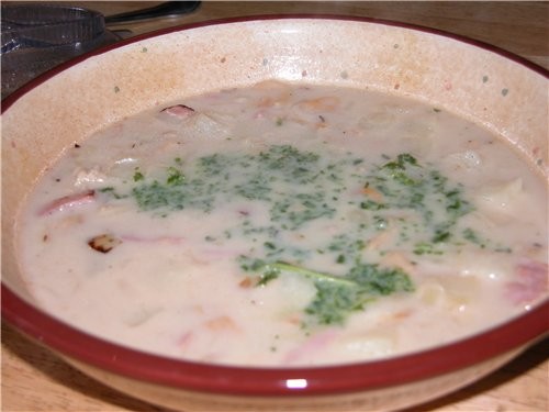 СУП ИЗ МИДИЙ ИЗ НОВОЙ АНГЛИИ/NEW ENGLAND CLAM CHOWDER ФОРЕЛь С ЛИМОНОМ И ТРАВАМИ ФОРЕЛь С МИНДАЛЁМ...