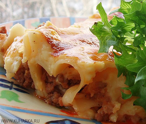 "КАННЕЛЛОНИ, ФАРШИРОВАННЫЕ МЯСНЫМ ФАРШЕМ"