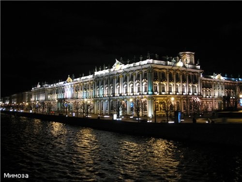 Вид на Зимний с Дворцового моста