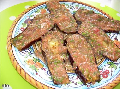 Запеченные Баклажаны в чесночно томатном соусе
