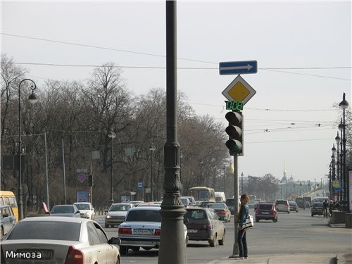 Это вид на Троицкий мост (помните, мы гуляли по нему с другой стороны) от памятника Горькому