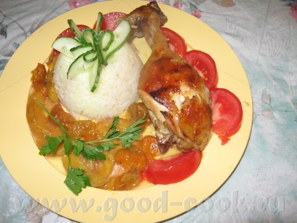 КУРИЦА С ФРУКТАМИ И ЛИМОННЫМ РИСОМ Относясь к числу людей, которые к мясу больше предпочитают овощи...