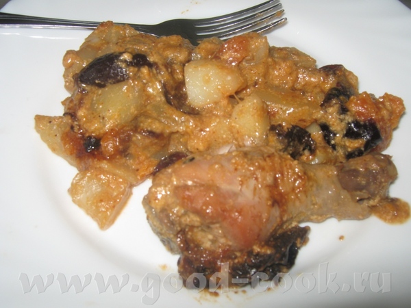 Курица в соусе из сливок с курагой и черносливом Понадобиться: Курица, чернослив, курага, чеснок, к...